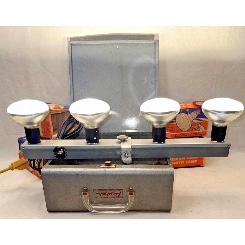 Vintage Tower Sears Roebuck Movie Light Bar Model 6673 Photo Lamp Kit
